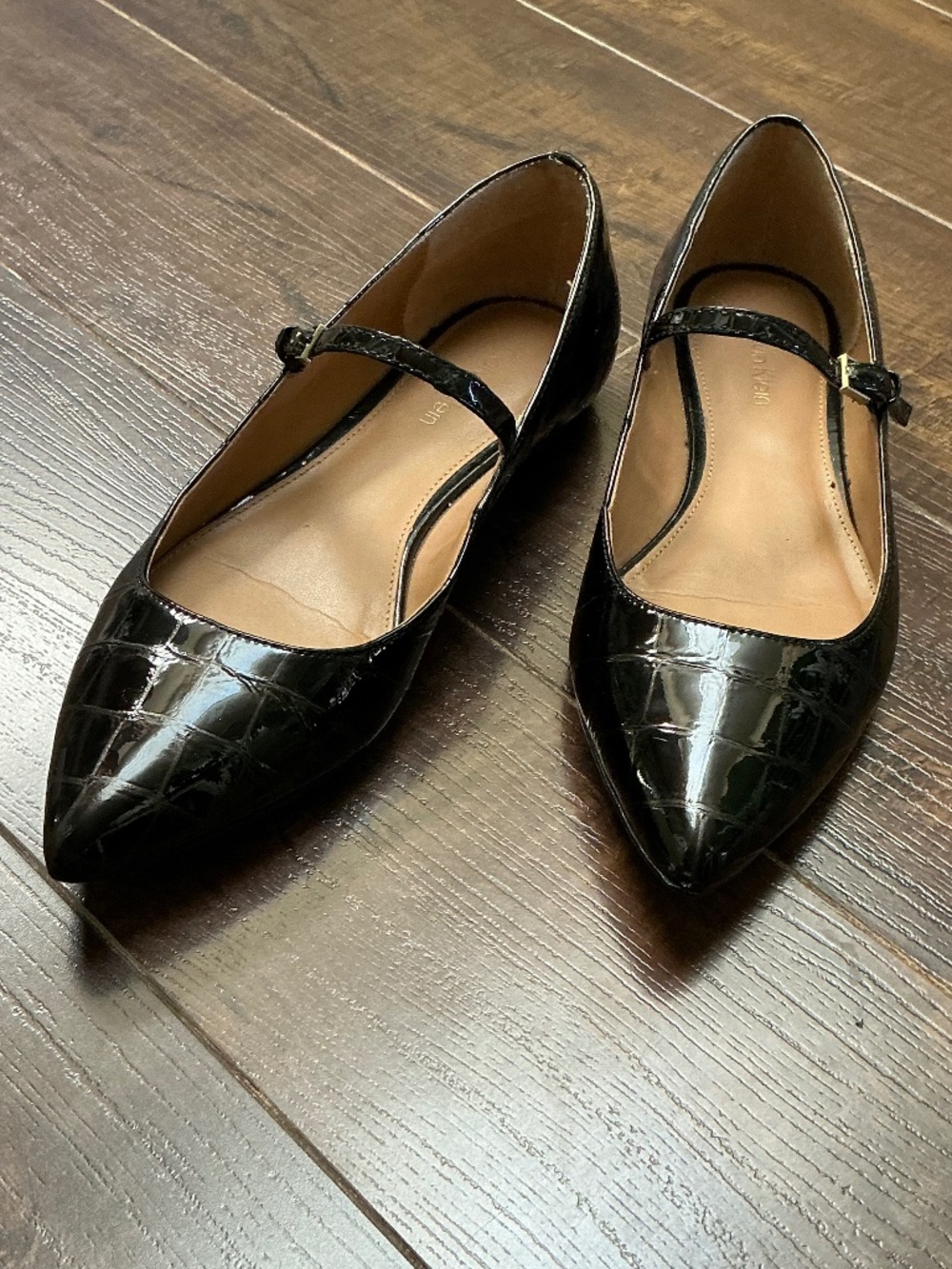 Calvin Klein | Leather Black Patent Mary Jane Flats Size 5 Women